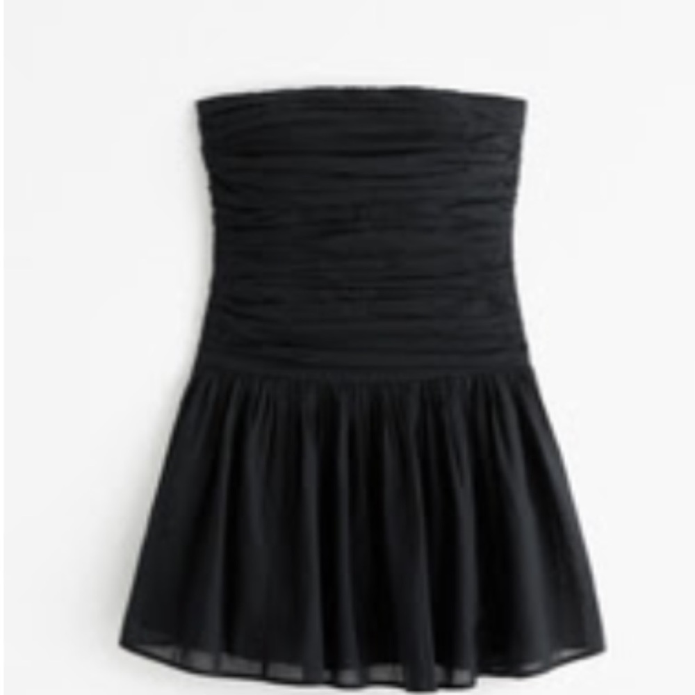 Abercrombie & Fitch Black Textured Dress